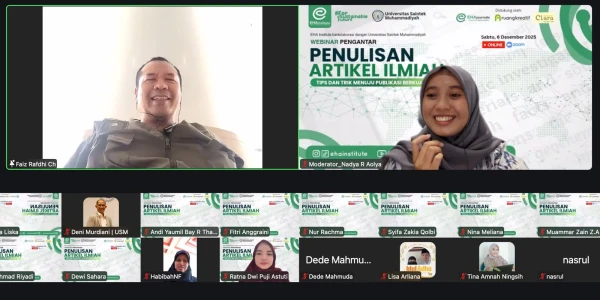 Kolaborasi dengan EHA Institute, SaintekMu Gelar Webinar Penulisan Artikel Ilmiah